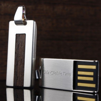Pendrive z drewnem wenge | Wenge 16GB USB 2.0 | srebro 925